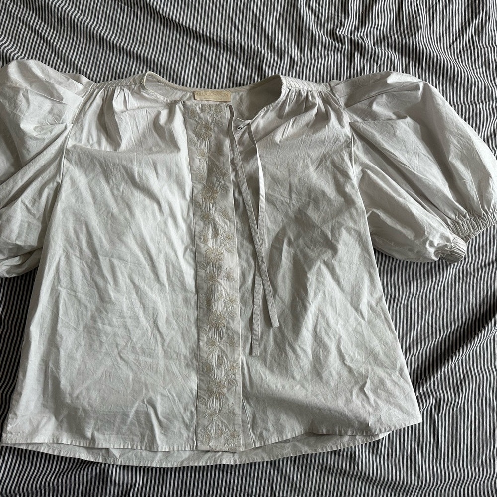 CLEARANCE: Ulla Johnson Top with floral pattern and bow-- European Size 10/US 6 - Picture 6 of 6